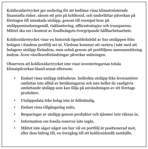 Information om redovisning av koldioxidavtryck